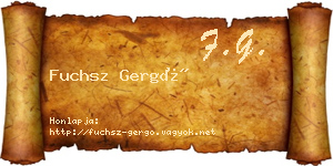 Fuchsz Gergő névjegykártya